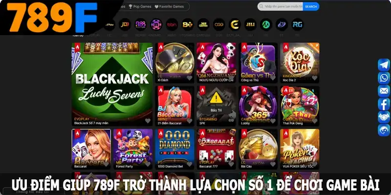 Ưu điểm khi lựa chọn tham gia game bài 789F